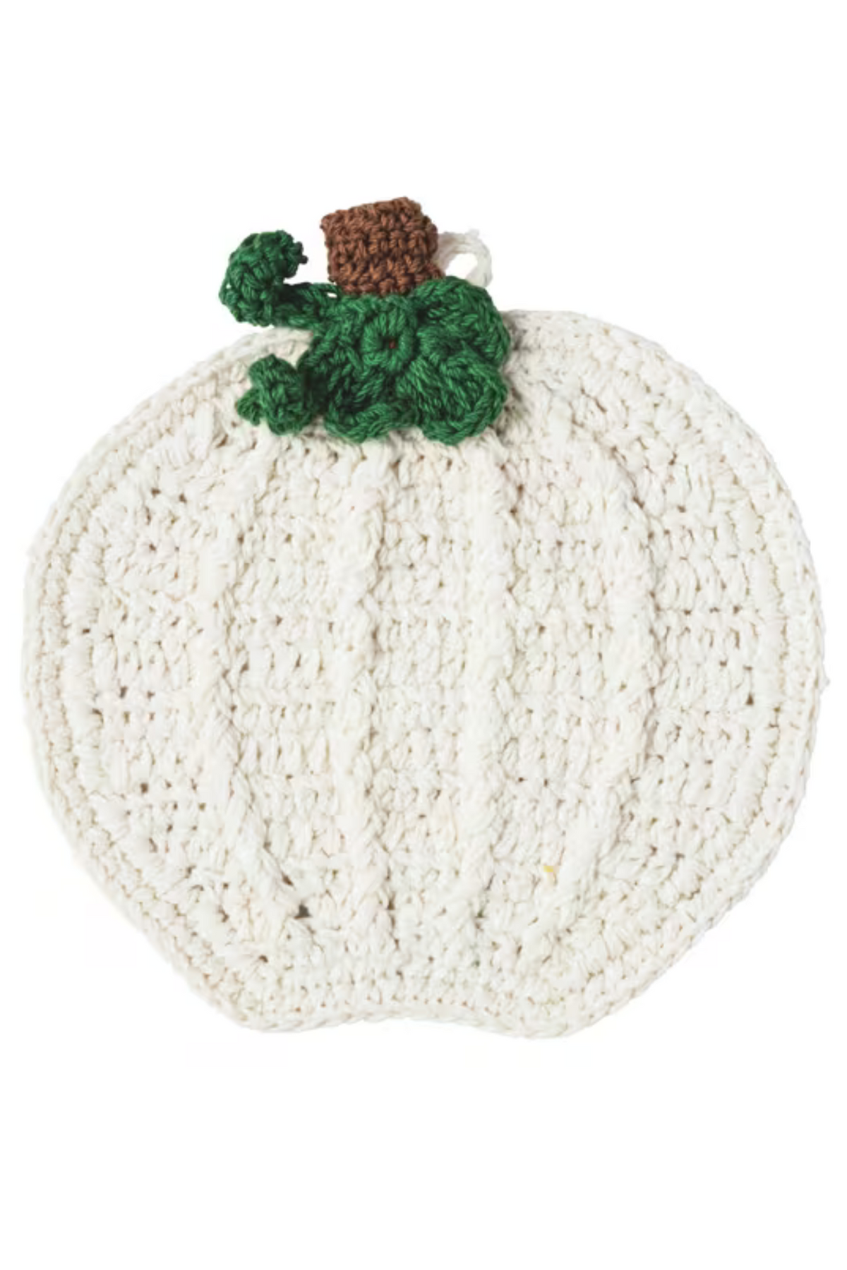 Pumpkin-Shaped Cotton Trivet with Crocheted Texture and Non-Slip Grip All Vera Mart