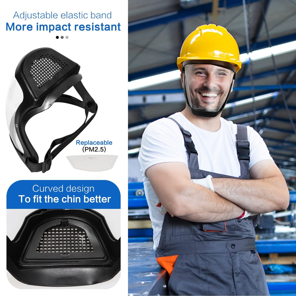 Full Face Shield with Anti-Fog Polycarbonate Visor and Adjustable Headband All Vera Mart