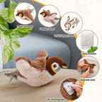 Interactive Cat Toy with Motion-Activated Chirps and Flapping Tail, USB Rechargeable All Vera Mart
