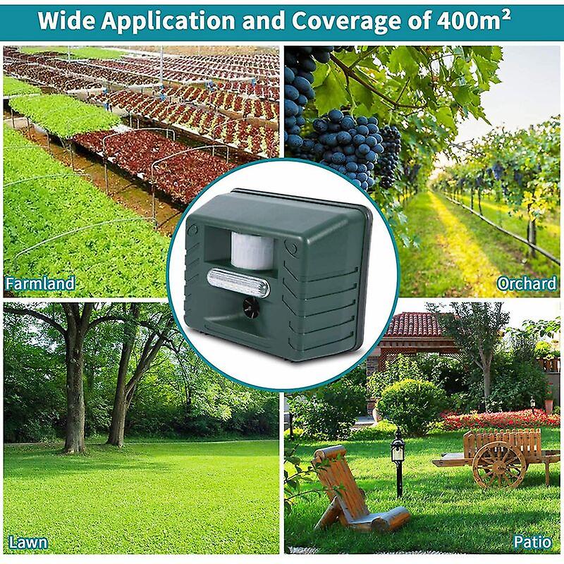 Ultrasonic Bird Repeller with Solar Power and LED Flash Lights, 170-Degree Coverage All Vera Mart