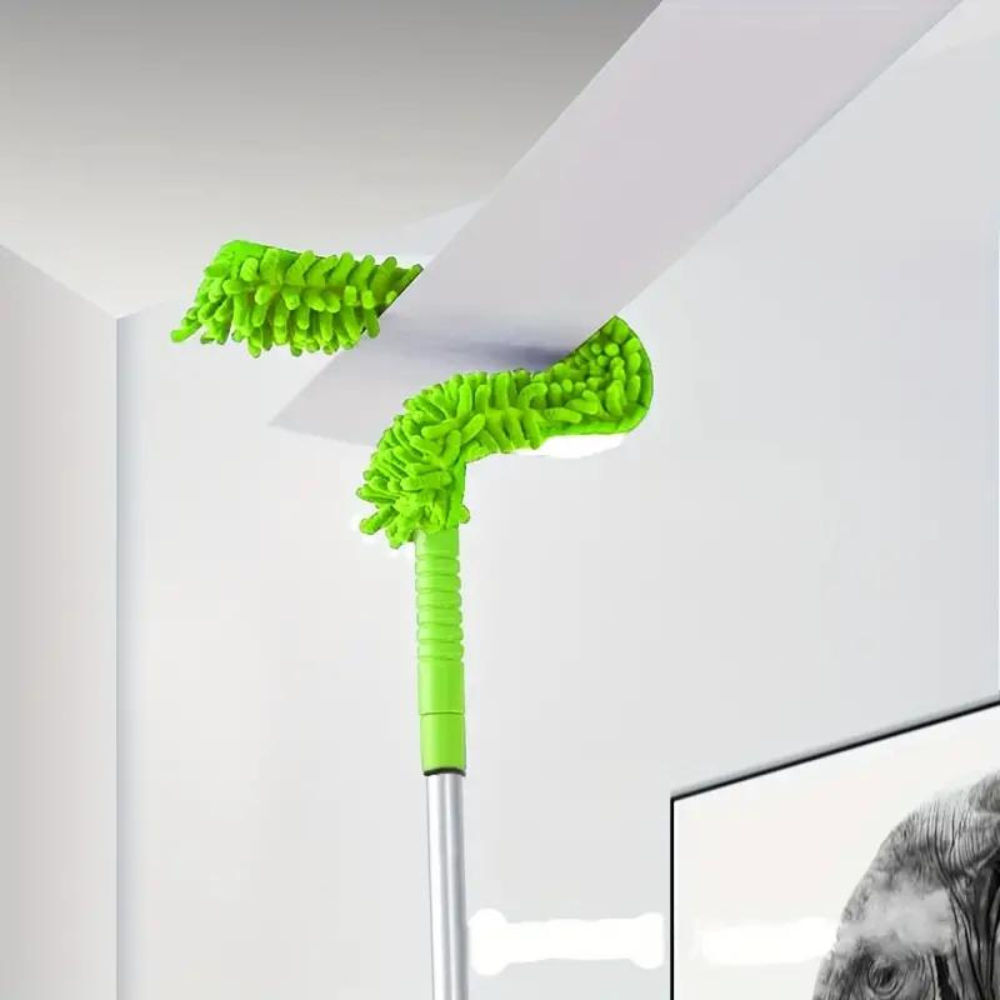 Extendable Ceiling Fan Duster with 180-Degree Flexible Head and Microfiber Bristles All Vera Mart