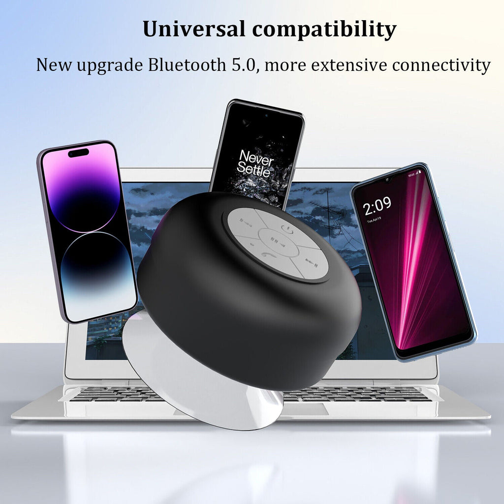 Waterproof Wireless Speaker with Suction Cup Mount and Hands-Free Calling, 10-Hour Battery All Vera Mart