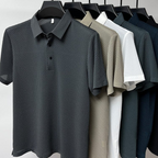 Tailored Polo Shirt with Structured Collar and Cotton Blend Knit, Machine Washable All Vera Mart