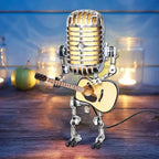 Retro Microphone Lamp with Articulated Joints and Robot Accent, LED Compatible All Vera Mart