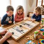 Wooden Catapult Launch Game for Two Players with Press-Down Mechanism All Vera Mart