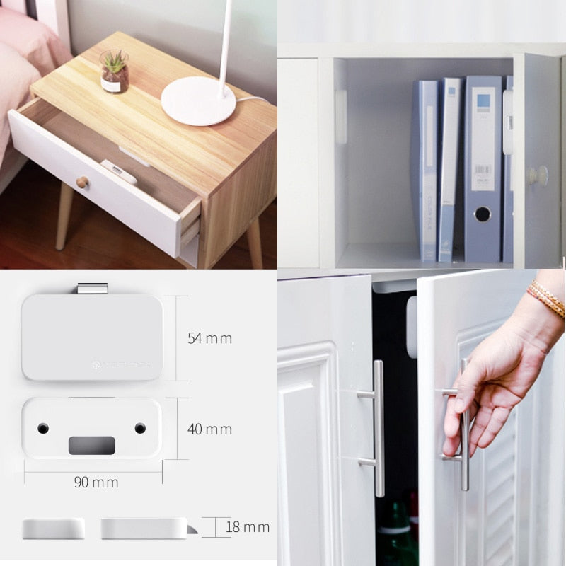 Smart Cabinet Drawer Lock with App Control and 32.8ft Wireless Range All Vera Mart