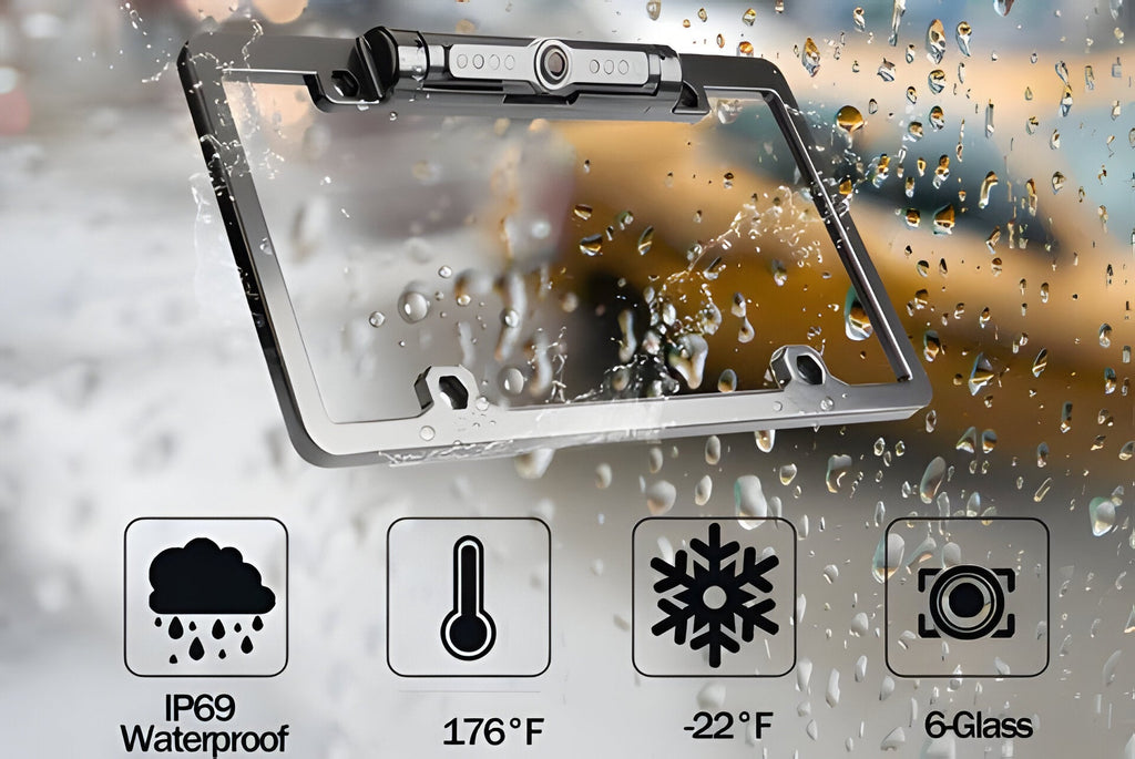 Backup Camera with 170 Degree Wide View and Infrared Night Vision, Wireless License Plate Mount All Vera Mart