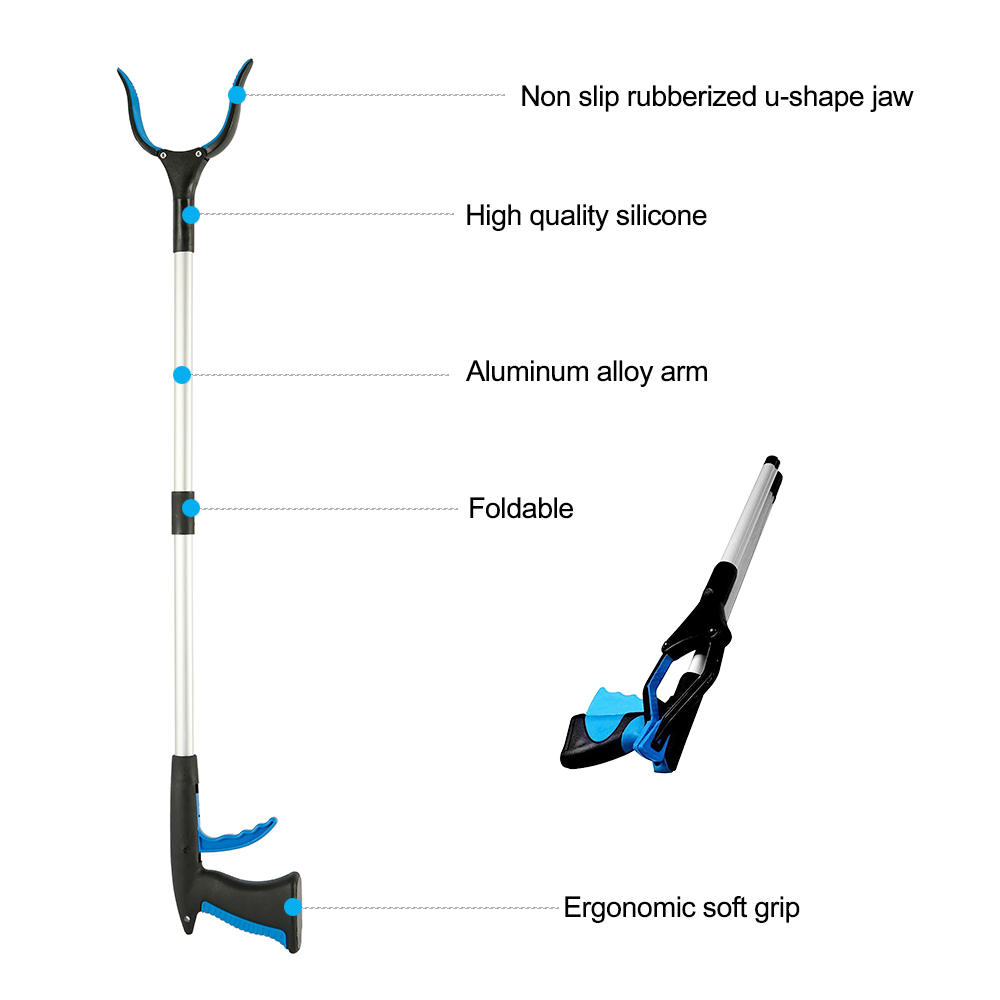 Reaching Tool with 90-Degree Rotating Jaw and 32-Inch Extended Reach, 11lb Capacity All Vera Mart
