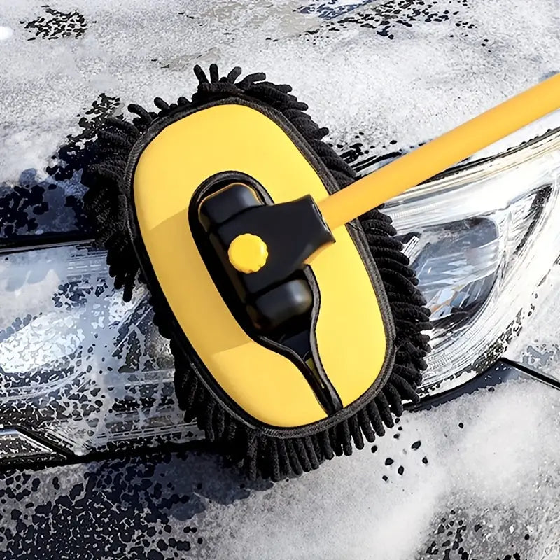 Telescopic Car Wash Brush with Rotating Head and Microfiber Bristles, 19-40 Inches All Vera Mart