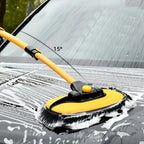 Telescopic Car Wash Brush with Rotating Head and Microfiber Bristles, 19-40 Inches All Vera Mart