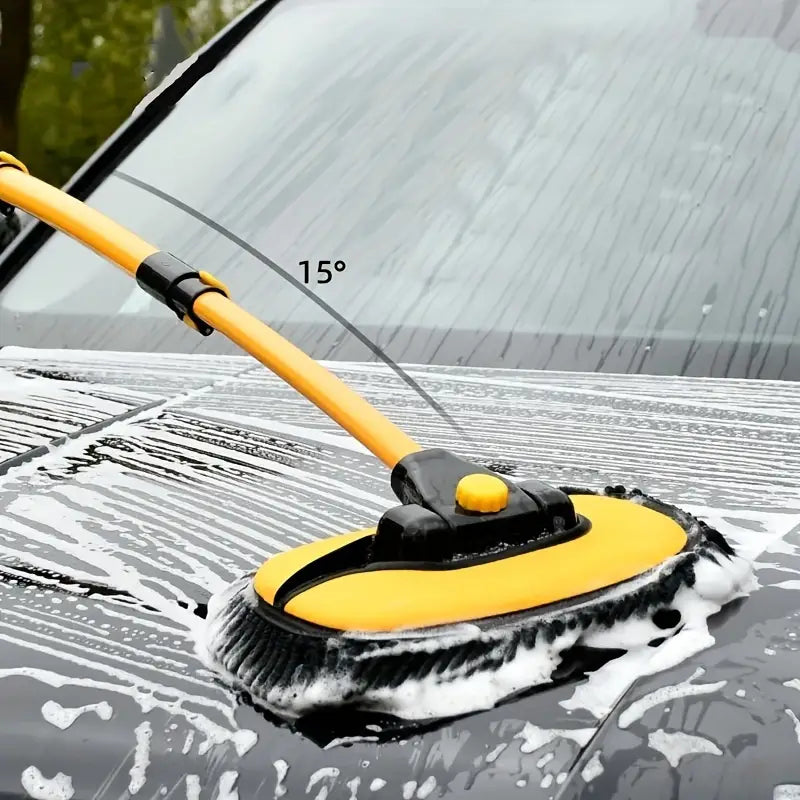 Telescopic Car Wash Brush with Rotating Head and Microfiber Bristles, 19-40 Inches All Vera Mart
