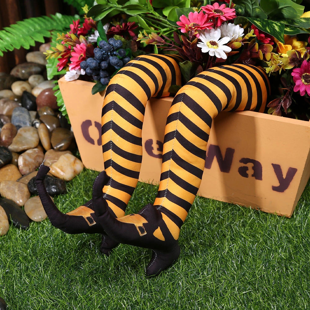 Realistic Witch Legs Halloween Yard Decoration with Installation Stakes