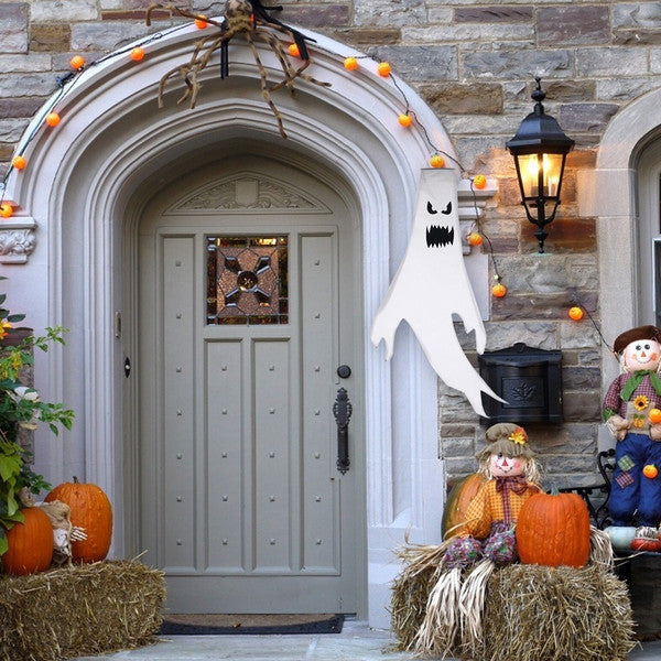 Hanging Halloween Flying Ghost Decoration with Optional LED Lights, 47 Inches Tall