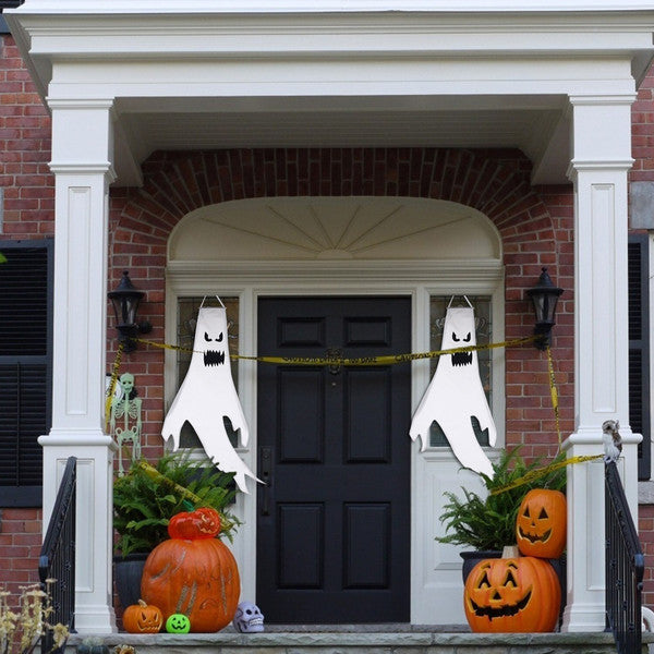 Hanging Halloween Flying Ghost Decoration with Optional LED Lights, 47 Inches Tall