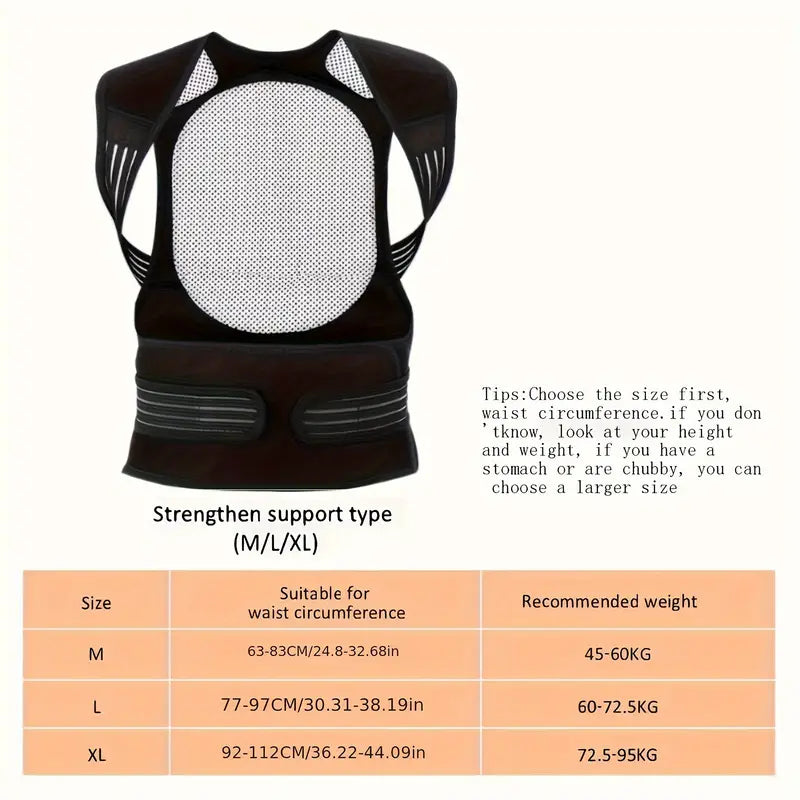 Magnetic Back Brace with 108 Magnets and ABS Support Plates, Infrared Heat All Vera Mart