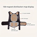 Magnetic Back Brace with 108 Magnets and ABS Support Plates, Infrared Heat All Vera Mart