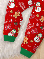 Kids Holiday Pajama Set with Lined Long Sleeves and Festive Graphics All Vera Mart