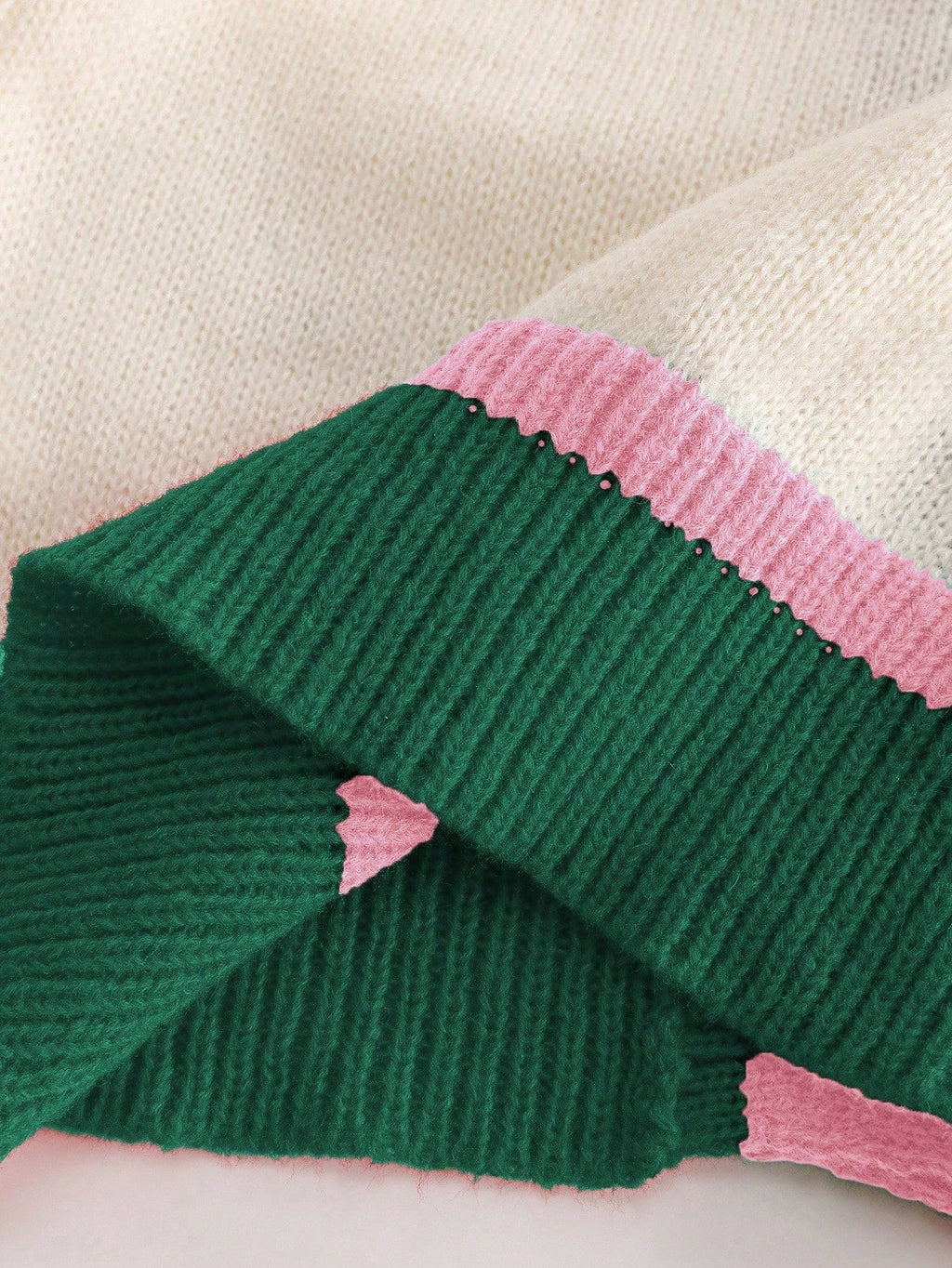 Christmas Cardigan with Drop Shoulder Sleeves and V-Neckline, Multicolor Pattern All Vera Mart