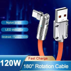 Rotating Charging Cable with 180° Connector and 480 Mbps Data Transfer All Vera Mart