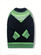Womens Chunky Jacquard Round Neck Sweater with a Nature Inspired Pattern in Eight Colors