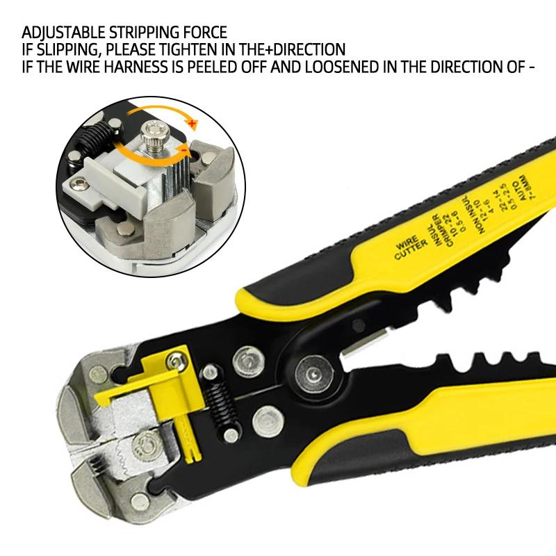 Self-Adjusting Wire Stripper with Cable Cutter and Terminal Crimper All Vera Mart
