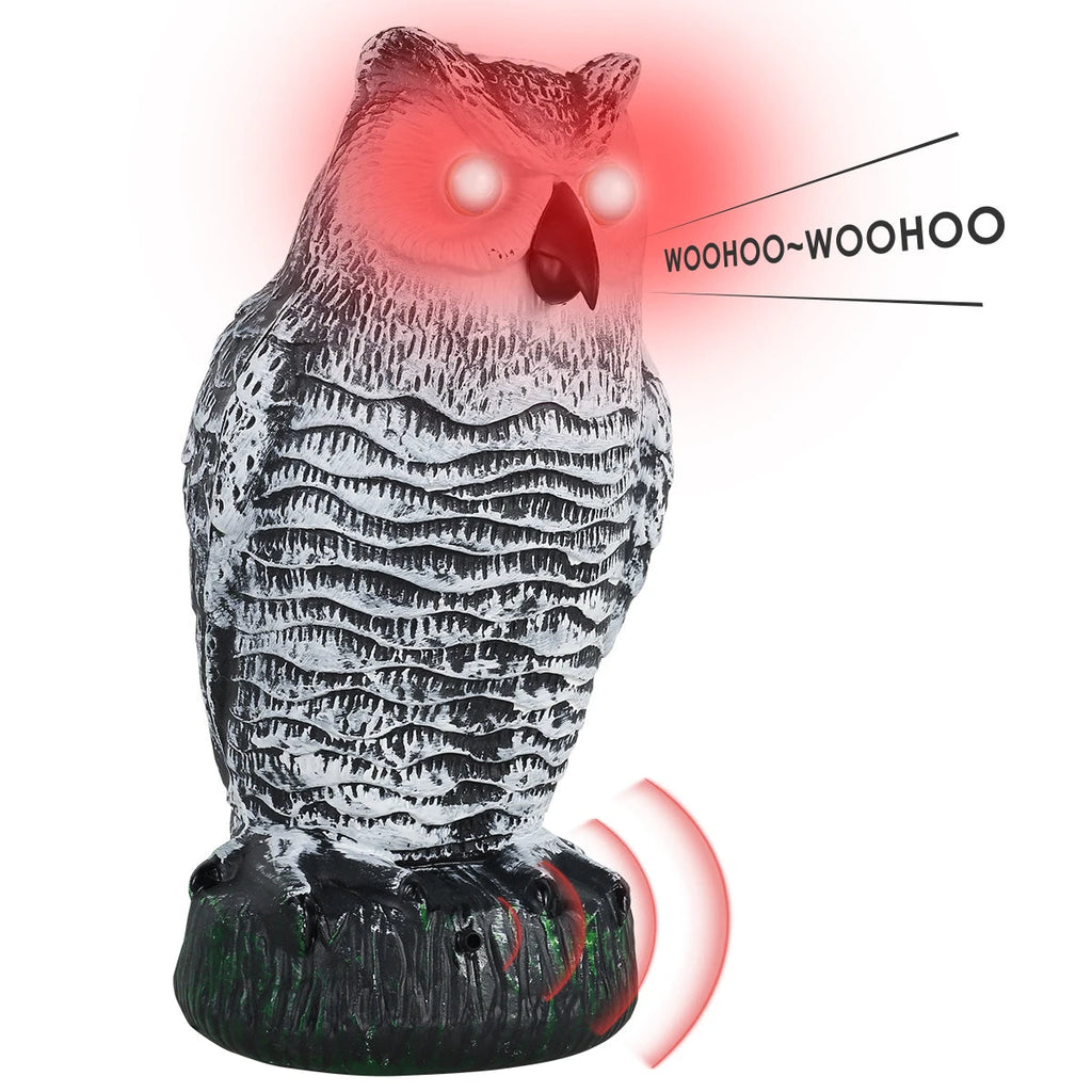 Rotating Owl Decoy with Flashing Eyes and Sound Effects All Vera Mart