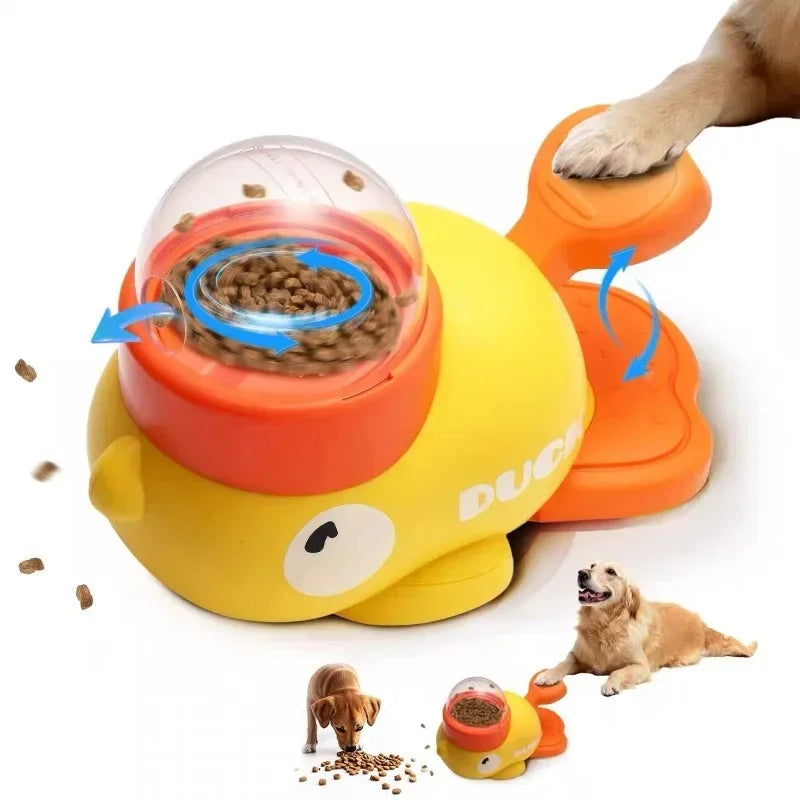 Dog Puzzle Feeder with Duck Shape and Slow Feed Openings All Vera Mart