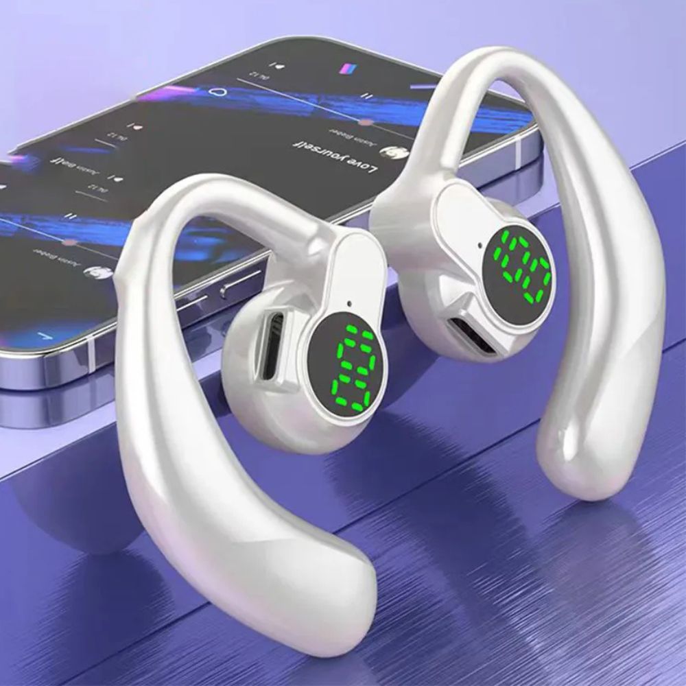 Open Ear Air Conduction Earbuds with Rotating Hooks and 20-Hour Battery All Vera Mart