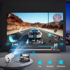 Portable Projector with 4K UHD Support and 180-Degree Tilt, 40-130 Inch Display All Vera Mart