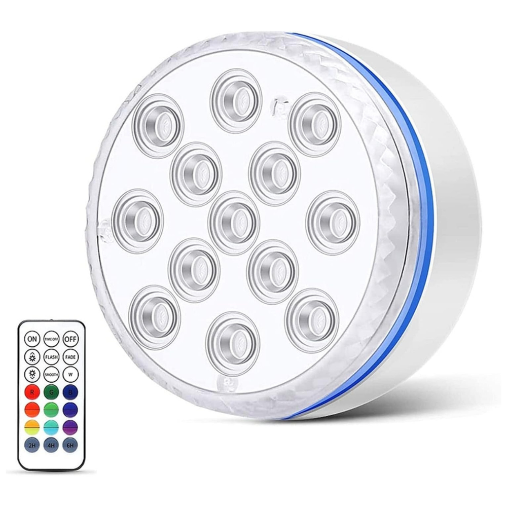 Submersible Pool Light with Remote Control and Multi-Color LED, Battery Powered All Vera Mart
