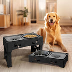 Raised Dog Slow Feeder Bowl with Maze Design and 5 Height Adjustments All Vera Mart