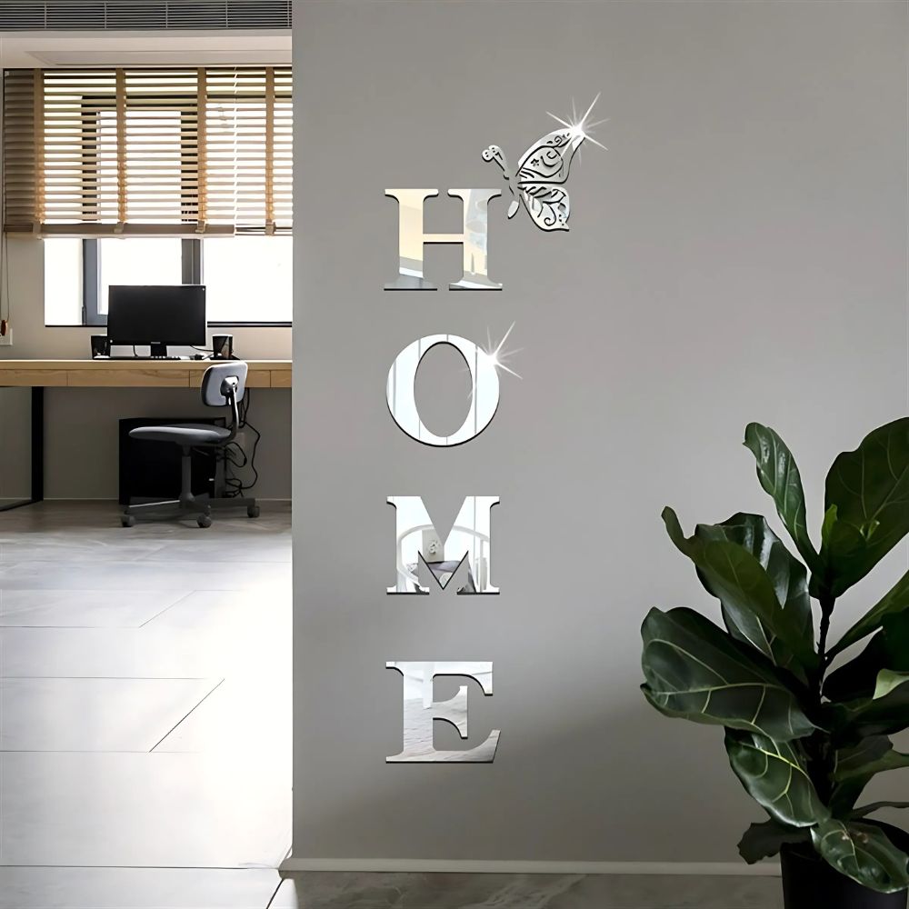 Geometric Mirror Wall Sticker with Self-Adhesive Backing and Reflective Acrylic Surface All Vera Mart