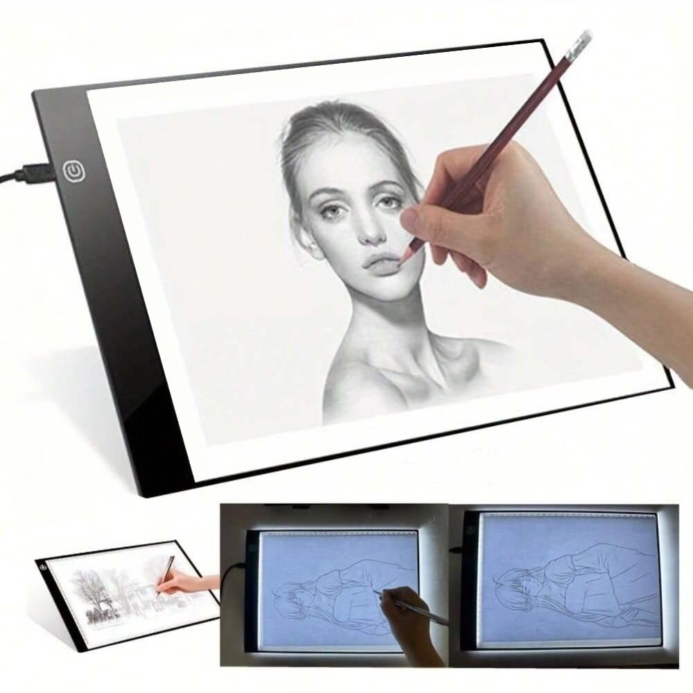 LED Light Pad for Tracing with Three Brightness Settings, A4 A5 Sizes All Vera Mart