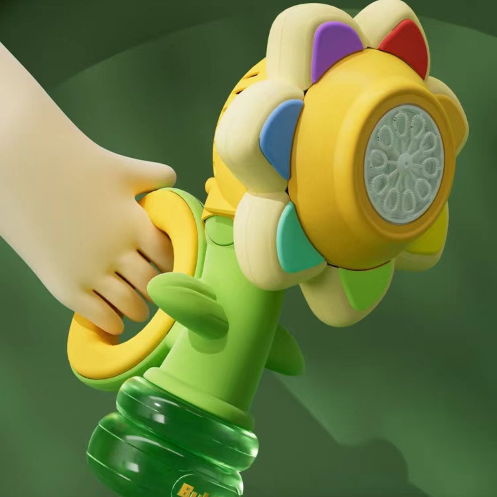 Automatic Bubble Machine with Rotating Flower Head and 7-Color LED Lights All Vera Mart