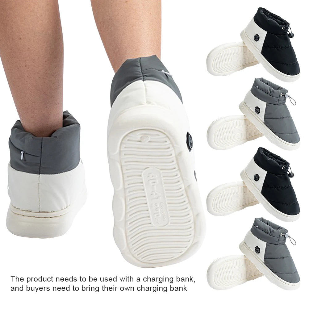 USB Heated Booties with Three Heat Settings and Grip Sole Design All Vera Mart