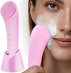 Electric Facial Cleansing Silicone Brush, Heatable Vibrating Face Scrubber with Massage, Silicone Face Scrubber for Women & Men, Electric Facial Cleanser for Deep Cleansing, Gentle Exfoliating.SummerWins DealsForYouDays allveramart