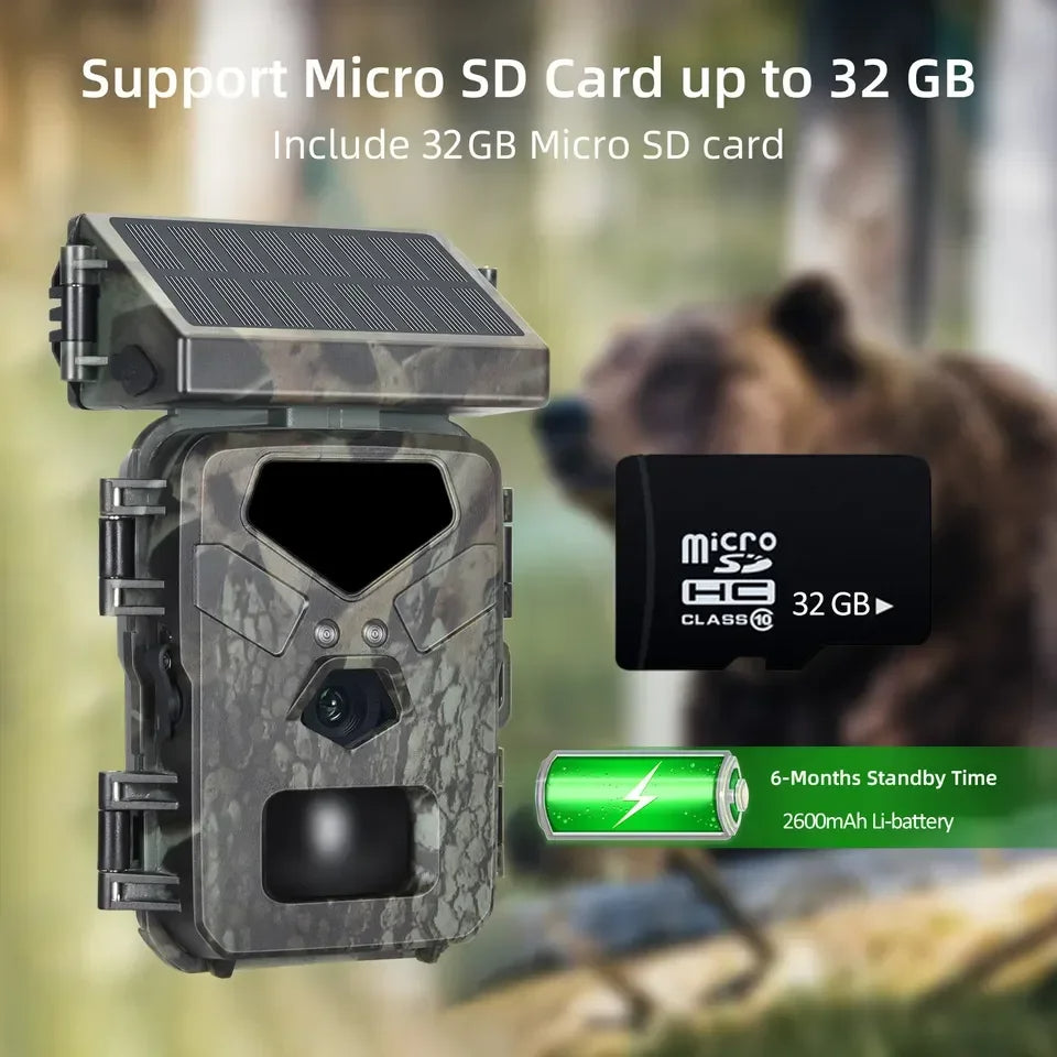 Solar Trail Camera with 20MP Photo and 1080P Video, Night Vision All Vera Mart