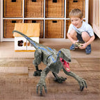 Velociraptor Toy with 2.4GHz Remote and Lifelike Motion, Lights, Rechargeable USB All Vera Mart