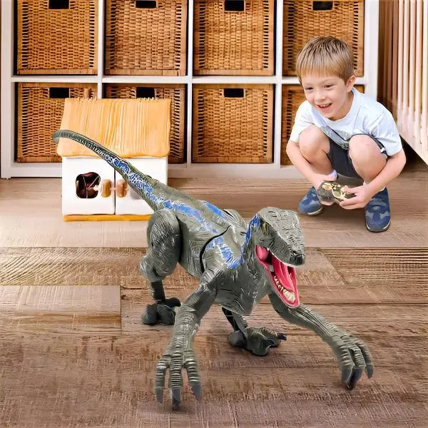 Velociraptor Toy with 2.4GHz Remote and Lifelike Motion, Lights, Rechargeable USB All Vera Mart