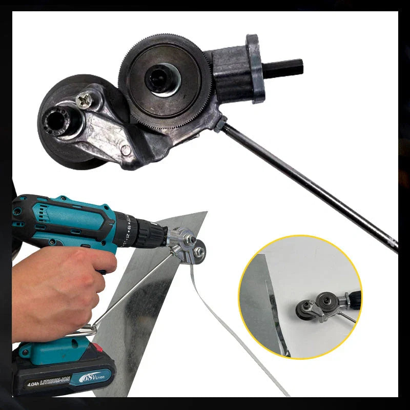 Metal Sheet Cutter Attachment with Safety Guard for Electric Drills, 3mm Capacity All Vera Mart