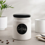 Ceramic Coffee Canister 800ml with Airtight Lid and White Finish All Vera Mart