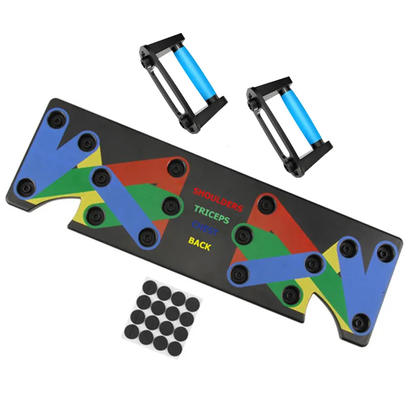 Adjustable Pushup Board with Non Slip Grips and Padded Elbow Supports All Vera Mart