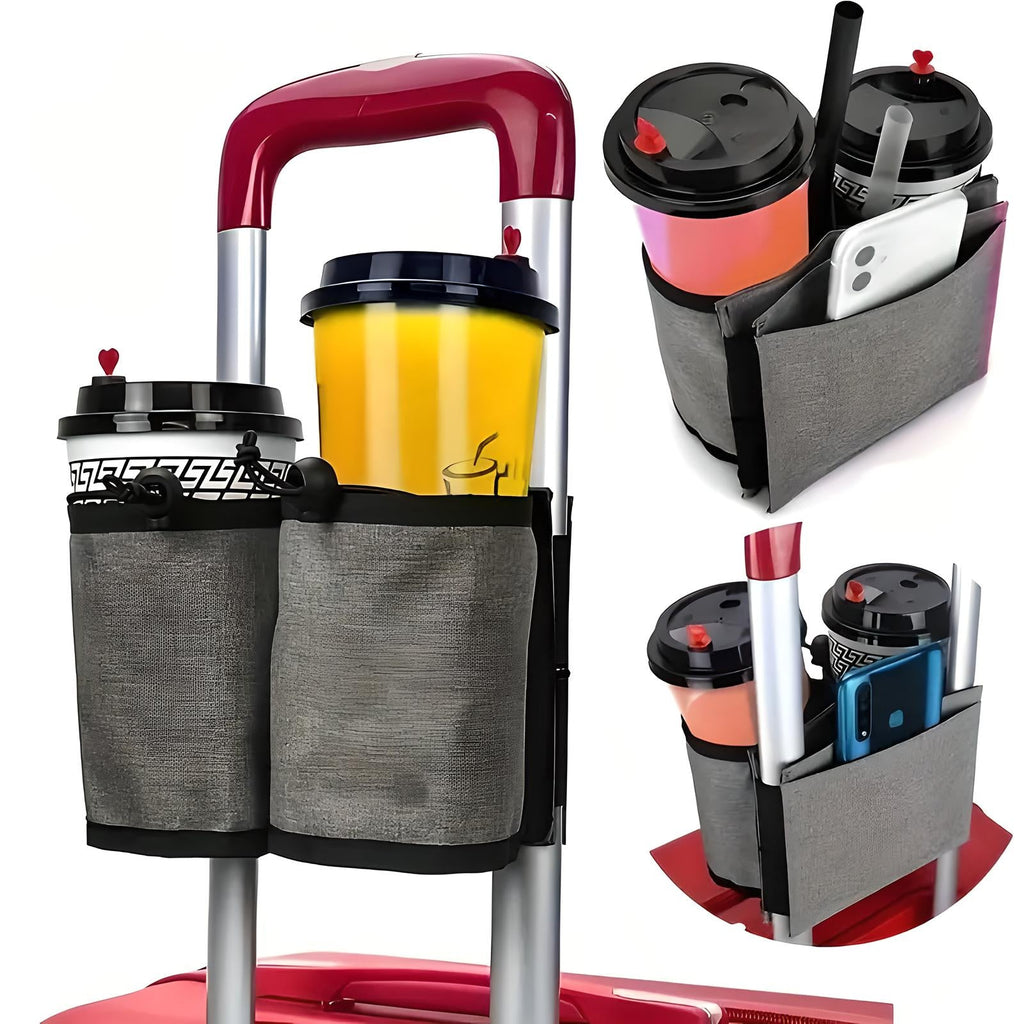 Luggage Drink Holder with Adjustable Cup Opening and Stretchable Band All Vera Mart