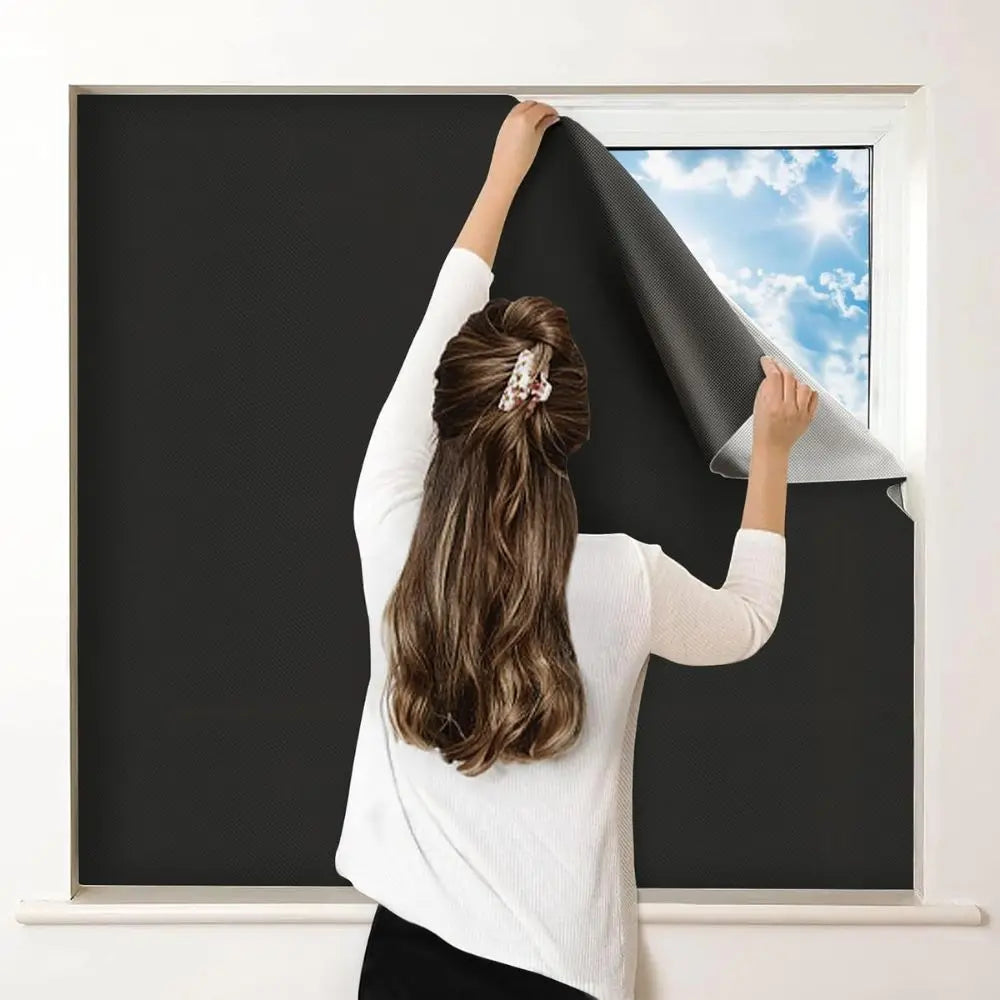 Blackout Window Film with Static Cling and Trim-to-Fit Design, Squeegee Included All Vera Mart