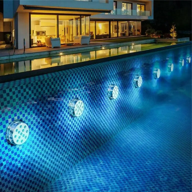 Waterproof LED Pool Light with 16-Color Remote and 360-Degree Illumination All Vera Mart