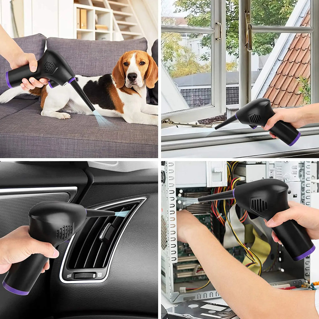 Handheld Air Blower with 156.6 MPH Airflow and Interchangeable Nozzles, 60 Min Runtime All Vera Mart