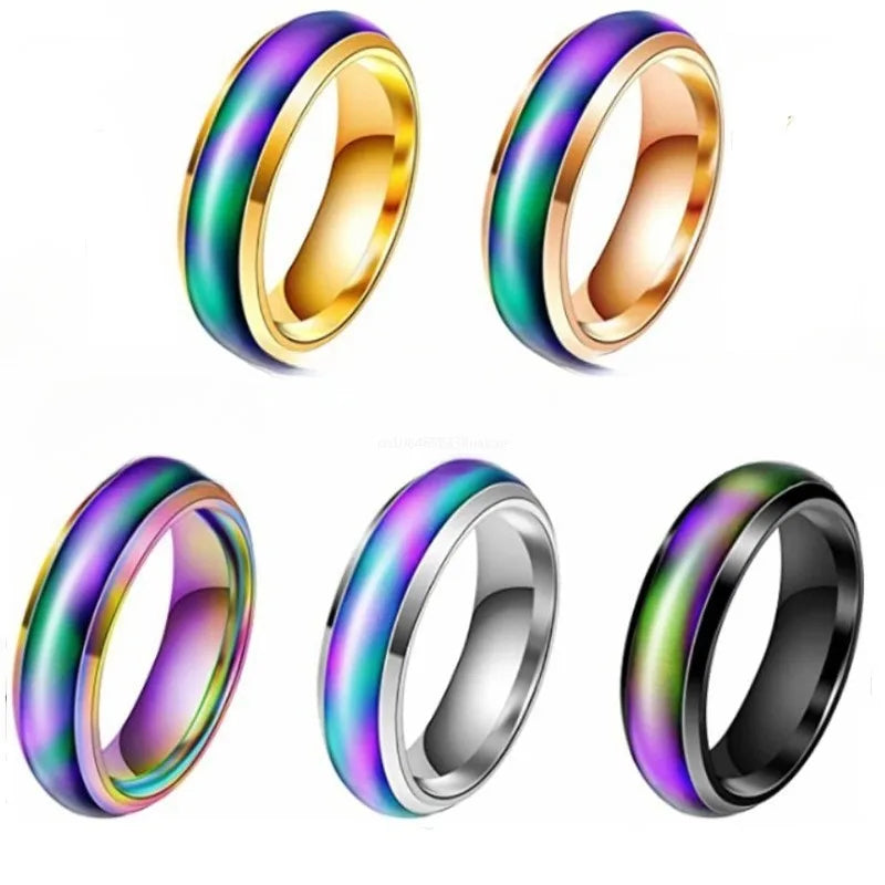 Color Changing Mood Ring with Thermochromic Crystal Layer and Seven Color Shifts All Vera Mart