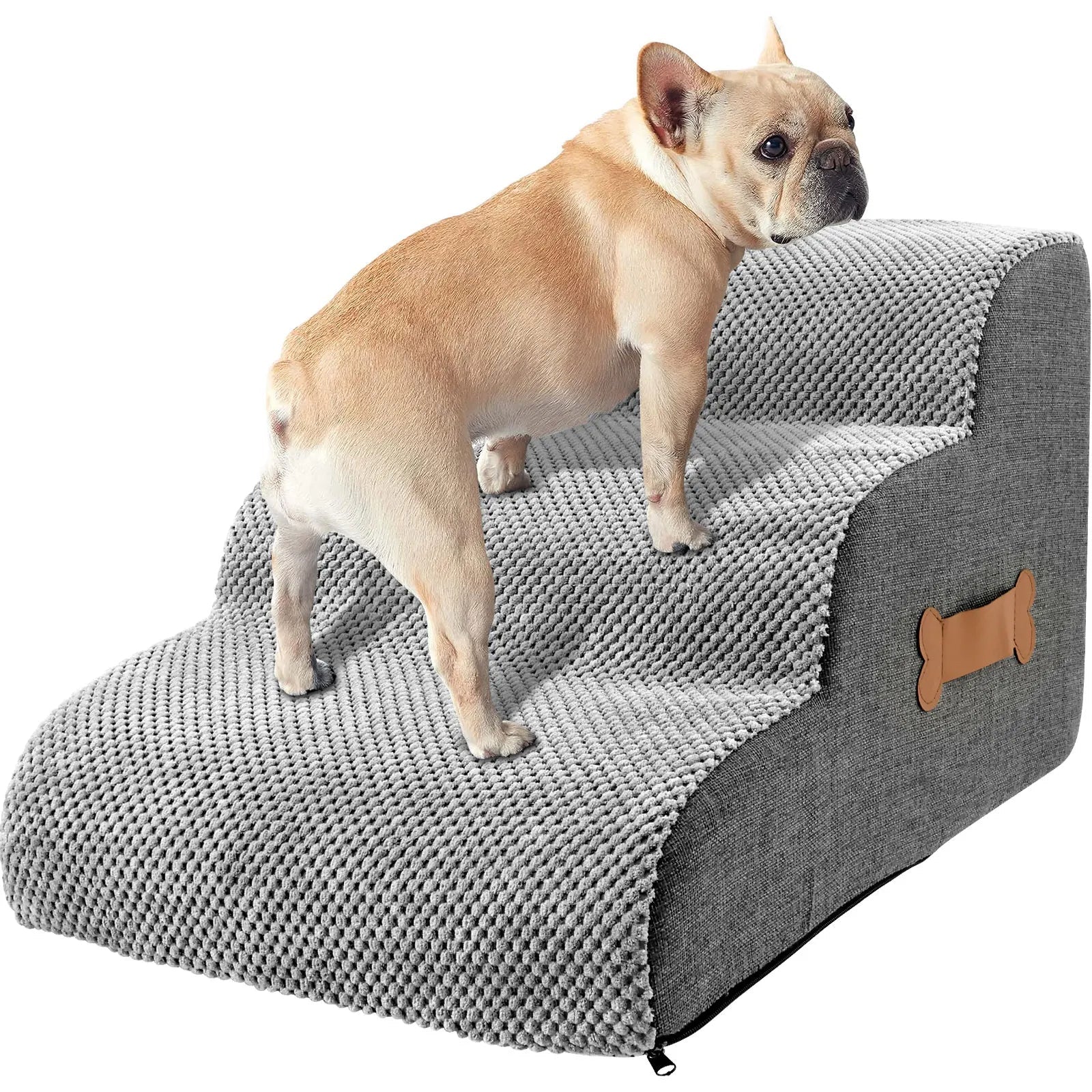 Pet Ramp Stairs with High Density Foam and Velvet Surface for Beds All Vera Mart