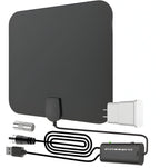 Indoor HDTV Antenna with 300 Mile Range and Signal Amplifier, 10ft Cable All Vera Mart