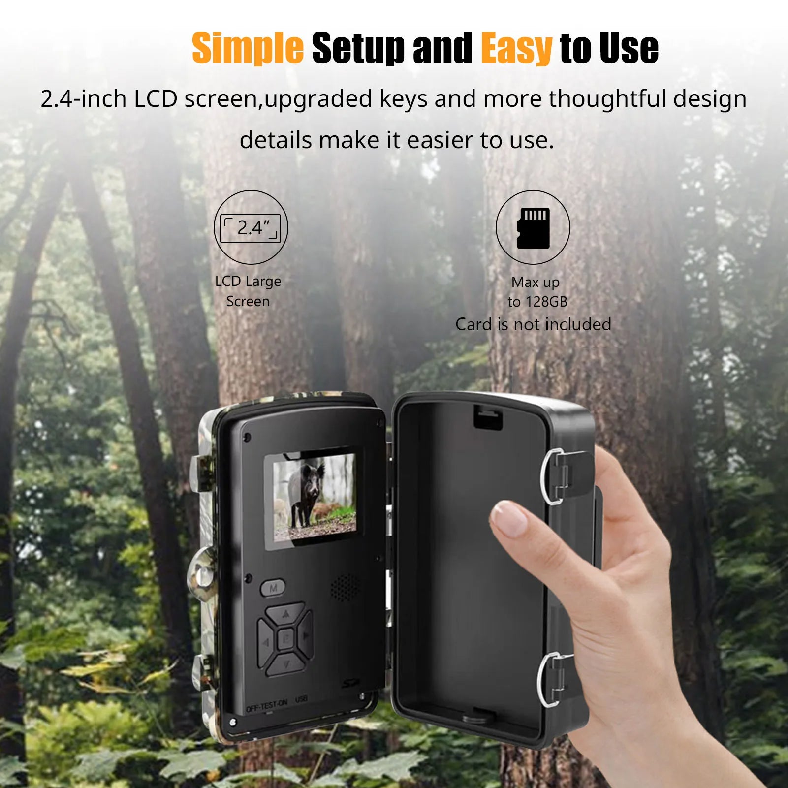 Motion Activated Trail Camera with 16MP Photos and 1080P Video, 0.6 Second Trigger All Vera Mart